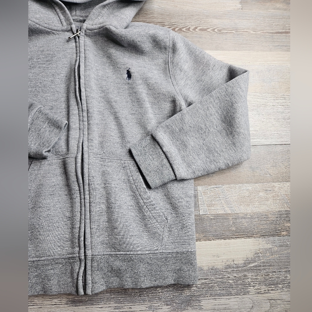 Polo Ralph Lauren Youth Full Zip Hoodie Grey Size 7 - Picture 2 of 5